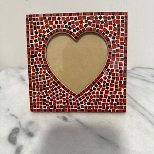 Heart Mosaic Photo Frame - Red